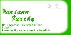 mariann kurthy business card